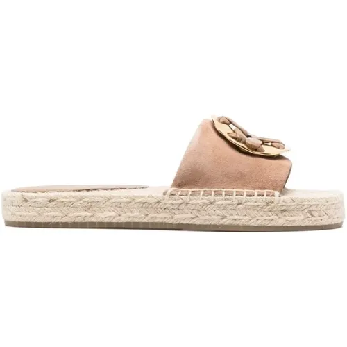 Leder Espadrille Slide Maultiere , Damen, Größe: 36 EU - TORY BURCH - Modalova