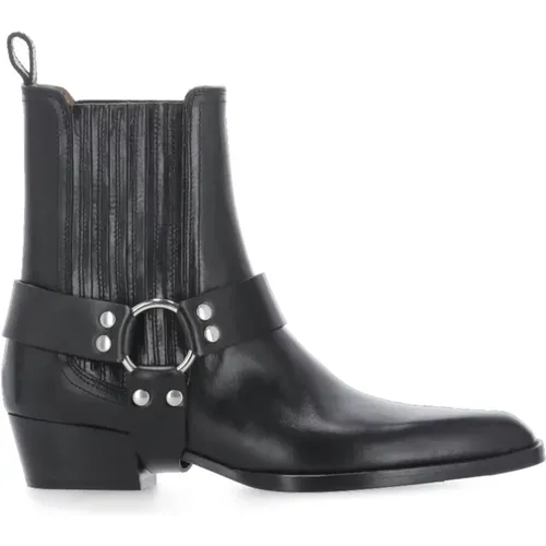 Schwarze Leder Cowboy Stiefeletten , Damen, Größe: 37 EU - Paris Texas - Modalova