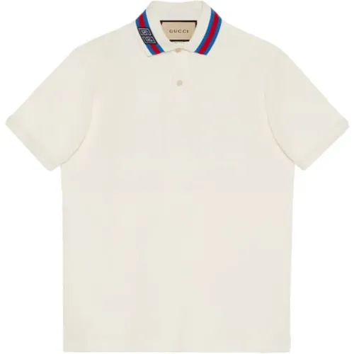 Cotton Polo Shirt with Signature Square G Appliqué , male, Sizes: M, L - Gucci - Modalova