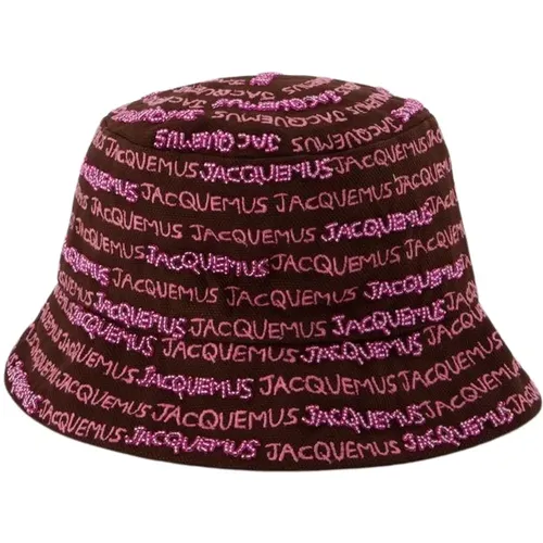 Bestickter Bucket Hat - Braun Baumwolle , unisex, Größe: 56 CM - Jacquemus - Modalova