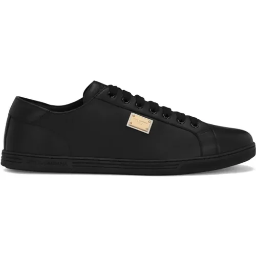 Saint Tropez Plaque Sneakers , male, Sizes: 10 UK, 6 UK - Dolce & Gabbana - Modalova