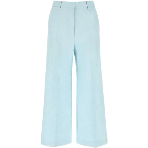 Pastell-blaue Stretch Baumwollmischung geschnittene Hose , Damen, Größe: XS - ETRO - Modalova