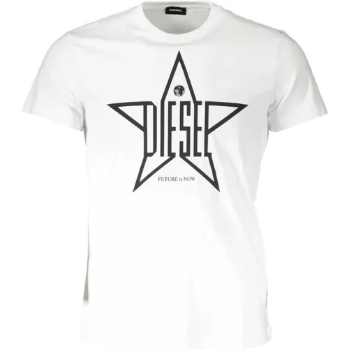 Einfaches Weies Logo-T-Shirt , Damen, Größe: XL - Diesel - Modalova