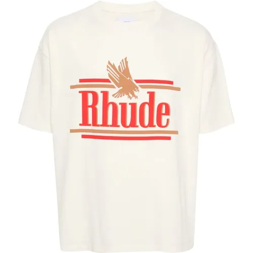 Logo-print cotton T-shirt , male, Sizes: S - Rhude - Modalova