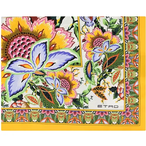 Silk Twill Multicoloured Bouquet Foulard , female, Sizes: ONE SIZE - ETRO - Modalova