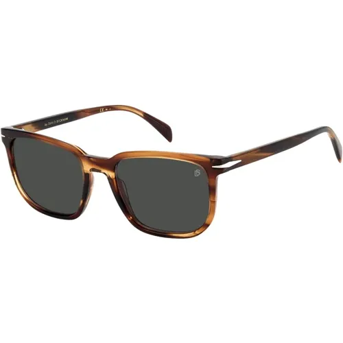 Gestreifte Braun/Graue Sonnenbrille,DB 1076/S Sonnenbrille - Eyewear by David Beckham - Modalova