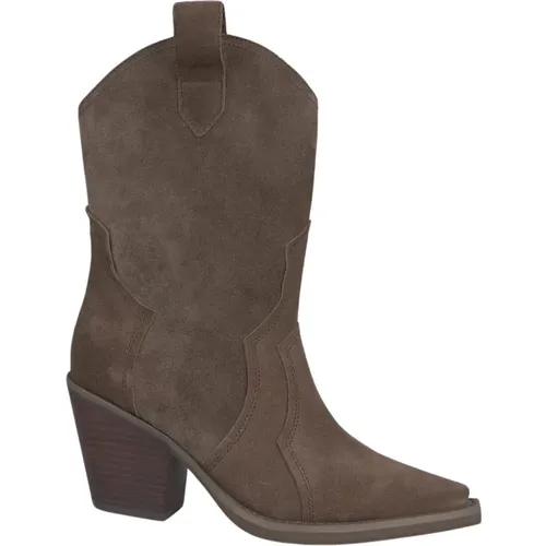 Stylish Leather Ankle Boots with Sharp Pointed Toe , female, Sizes: 4 UK, 3 UK - Alma en Pena - Modalova