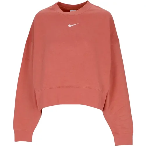 Essentials Fleece Oversized Crew Sweatshirt , Damen, Größe: M - Nike - Modalova