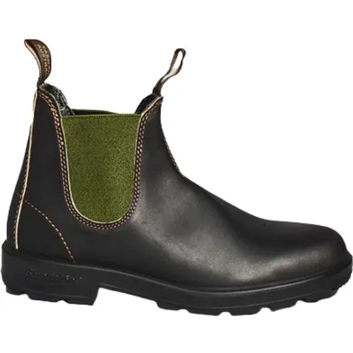 Leather Boot with Green Elastic - Testa di Moro - Size 415 , male, Sizes: 8 1/2 UK, 7 1/2 UK - Blundstone - Modalova