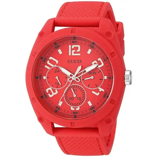 Rote Silikon Analog Quarz Uhr Guess - Guess - Modalova