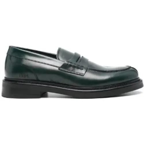 Dark green leather loafers , male, Sizes: 6 UK, 8 UK - Canali - Modalova