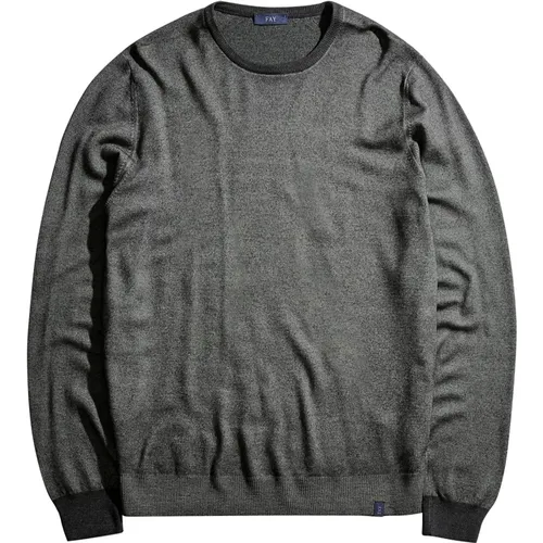 Light Grey Sweater , male, Sizes: L - Fay - Modalova