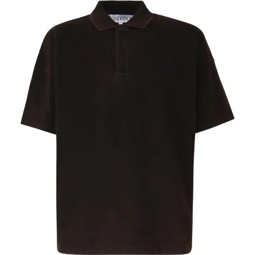 Braunes Polo T-Shirt mit JW Anchor Logo,Braunes Anker Poloshirt - JW Anderson - Modalova