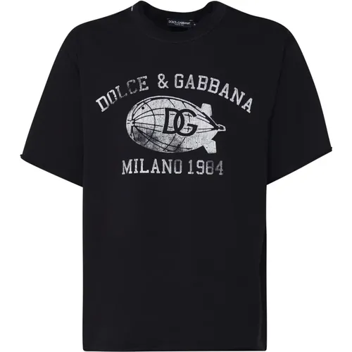 Schwarze T-Shirt und Polo Kollektion , Herren, Größe: L - Dolce & Gabbana - Modalova