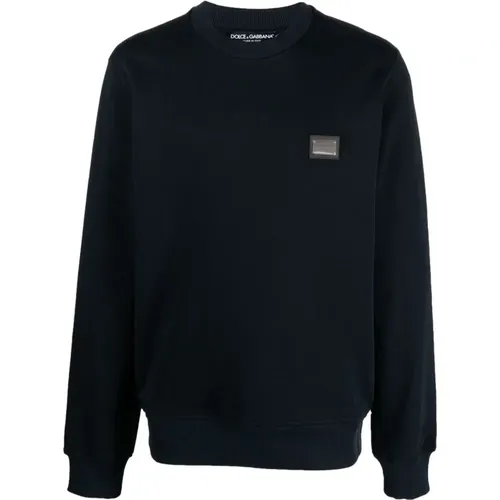 Blaue Pullover für Männer , Herren, Größe: L - Dolce & Gabbana - Modalova