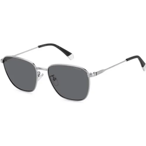 Stilvolle Sonnenbrille mit Metallrahmen für Männer , Herren, Größe: 56 MM - Polaroid - Modalova