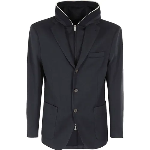 Single-Breasted Jacket with Harness , male, Sizes: 2XL, L - Eleventy - Modalova