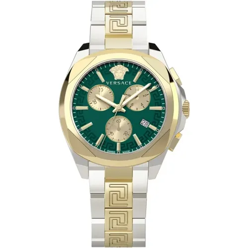 Chrono Lady Bicolor Grün Uhr - Versace - Modalova