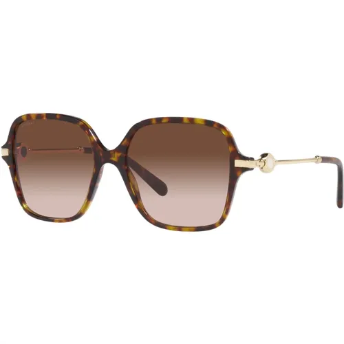 Dark Havana Sunglasses , female, Sizes: 55 MM - Bvlgari - Modalova