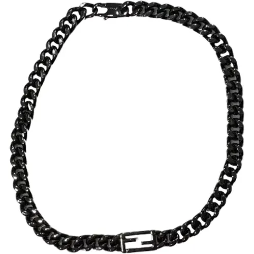 Pre-owned Metal necklaces , female, Sizes: ONE SIZE - Fendi Vintage - Modalova