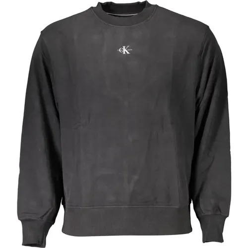 Schwarzer Sweatshirt mit Druck und Langen Ärmeln , Herren, Größe: XL - Calvin Klein - Modalova