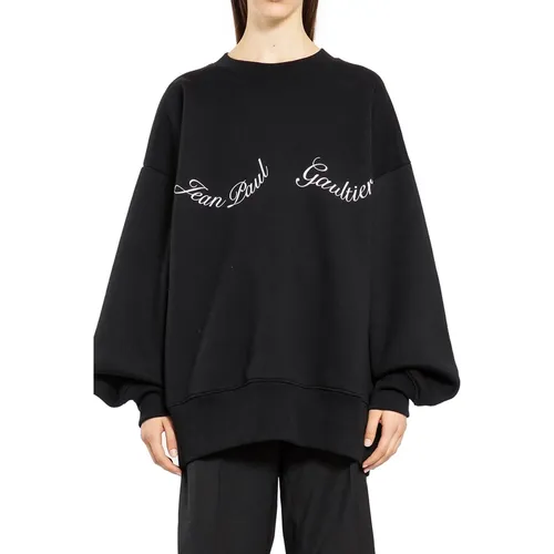 Schwarzer Crewneck Baumwollpullover - Jean Paul Gaultier - Modalova