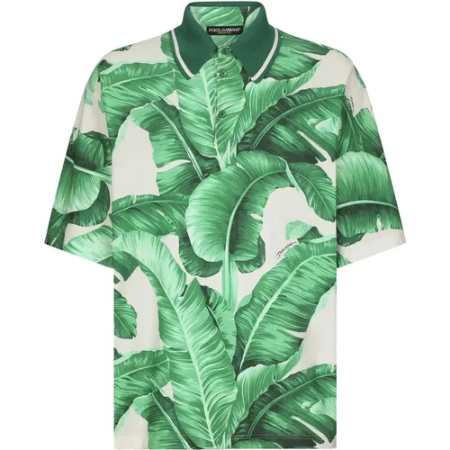 Banana-tree Print Polo Shirt - Dolce & Gabbana - Modalova