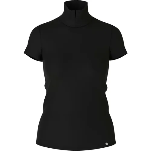 Elegantes Mockneck T-Shirt mit Schlitz , Damen, Größe: 2XL - Marc Cain - Modalova