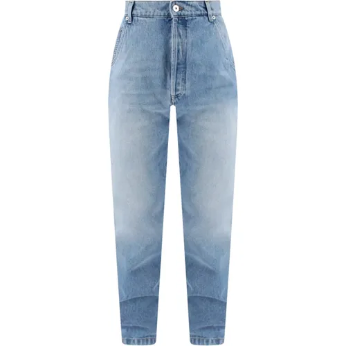 Blaue Slim-Fit Baumwoll-Jeans SS23,Straight Jeans - Balmain - Modalova