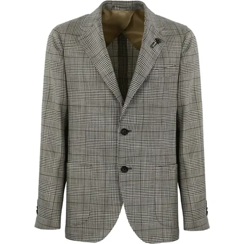 Grey Wool and Silk Blazer , male, Sizes: L, M - Lardini - Modalova