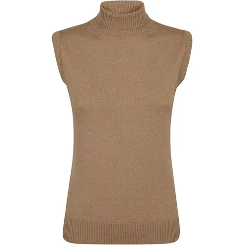 Ärmellose Wollpullover mit gerippten Details , Damen, Größe: M - Max Mara - Modalova