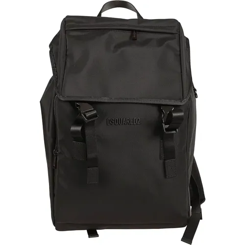 Schwarzer Cordura Rucksack Taschen , Herren, Größe: ONE Size - Dsquared2 - Modalova