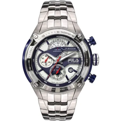 Sporty Chronograph Watch F-Racer Blue , male, Sizes: ONE SIZE - Fila - Modalova