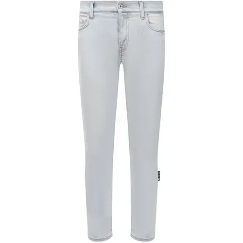 Diag-Print Detail Jeans , male, Sizes: W31 - Off White - Modalova