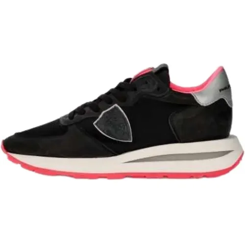 High Top Black Fuchsia Sneakers , female, Sizes: 6 UK, 4 UK, 7 UK, 5 UK - Philippe Model - Modalova