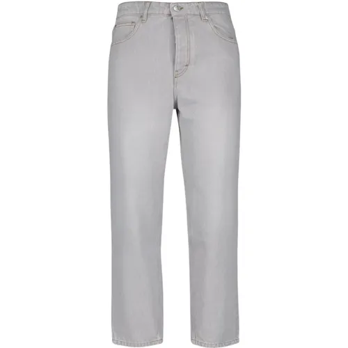 Graue Gewaschene Straight Fit Denim Jeans , Herren, Größe: W33 - Ami Paris - Modalova