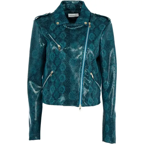 Damen Python Lederjacke , Damen, Größe: M - PATRIZIA PEPE - Modalova