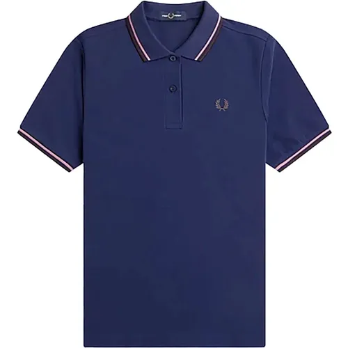 Twin Tipped Polo Shirt French Navy , Damen, Größe: S - Fred Perry - Modalova