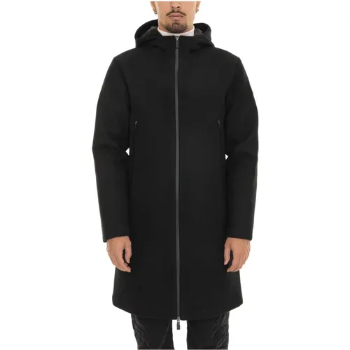 Wollmantel mit Kapuze und Taschen , Herren, Größe: 2XL - Emporio Armani EA7 - Modalova