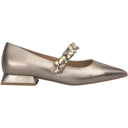 Rhinestone Strap Flat Ballerina Shoes , female, Sizes: 6 UK, 5 UK, 4 UK, 7 UK, 3 UK - Alma en Pena - Modalova