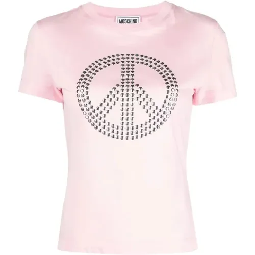 Women's Clothing T-Shirts & Polos Rosa Ss24 , female, Sizes: M, L, XS, S - Moschino - Modalova