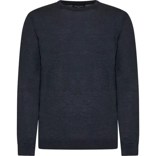 Anthracite Sweaters for Men , male, Sizes: L, XL, 2XL, 3XL - Roberto Collina - Modalova