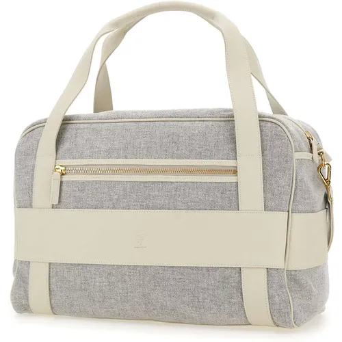 Graue Wollflanell Duffle-Handtasche - Eleventy - Modalova