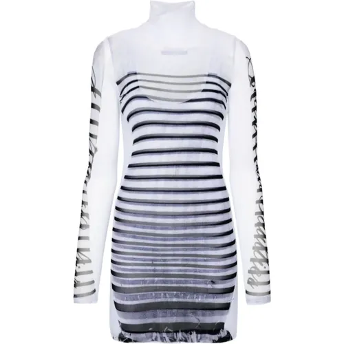 Federdruck Mesh Kurzes Kleid - Jean Paul Gaultier - Modalova