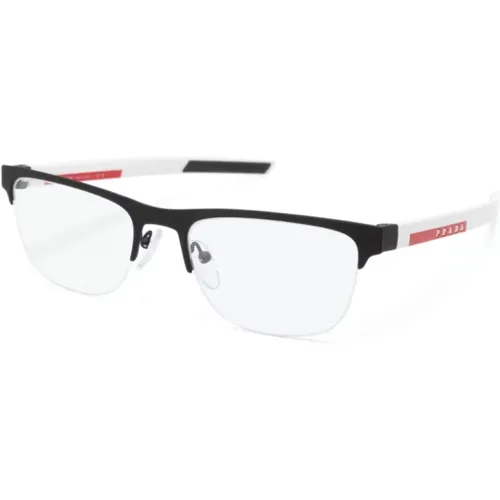 Schwarze Linea Rossa Optische Brille , Herren, Größe: 55 MM - Prada - Modalova