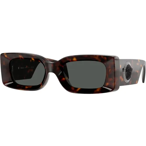 Dunkelgraue Havana Sonnenbrille Ve4474U , Damen, Größe: 52 MM - Versace - Modalova