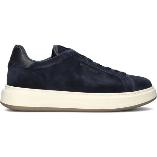 Blaue Wildleder Court Sneakers Männer , Herren, Größe: 41 1/2 EU - Woolrich - Modalova