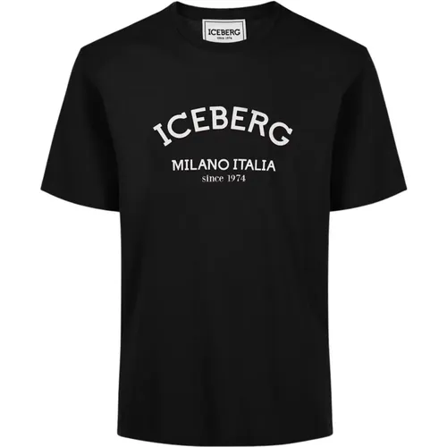 Logo Print Baumwoll T-shirt , Herren, Größe: M - Iceberg - Modalova