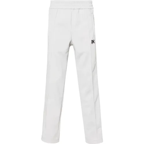 Grey Logo Trousers Straight Cut , male, Sizes: M, XL, L, S - Palm Angels - Modalova