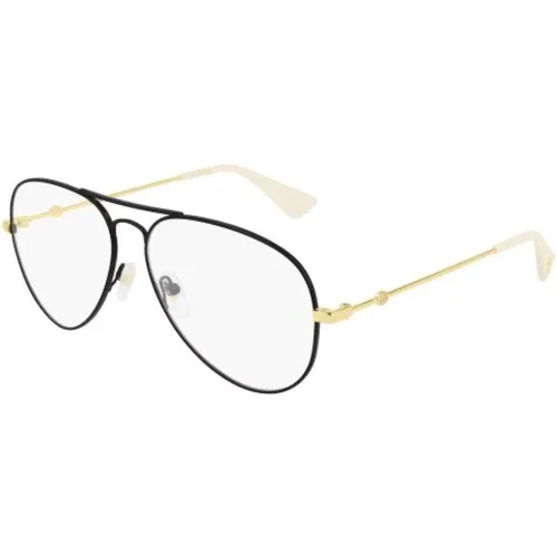 Schwarze Gold Transparente Brille - Gucci - Modalova